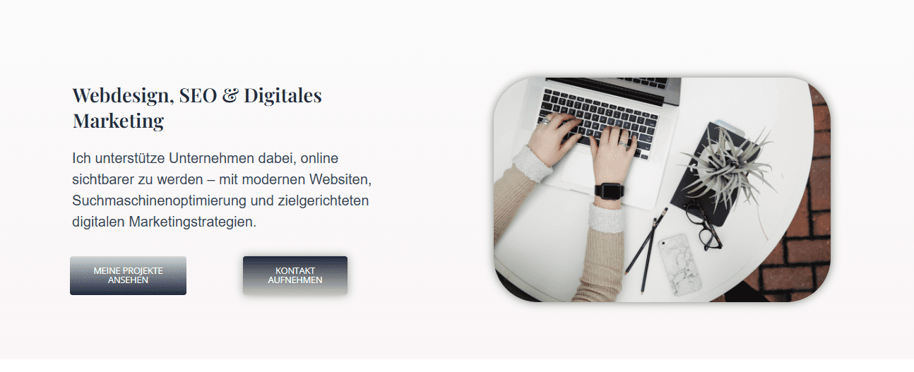 Portfolio-Website erstellt mit WordPress und Elementor